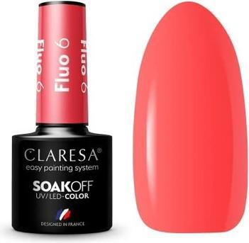 Claresa Fluo UV-Nagellack 5ml - 6er-Pack (Rot, UV-Gel Lack)