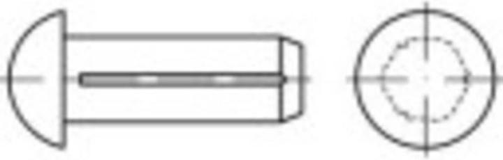 Image du produit Toolcraft Clou à encoche demi-ronde (Ø x L) 6 mm