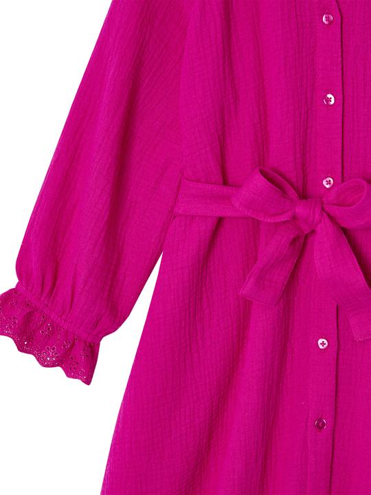 Image du produit Vertbaudet Mädchen Kleid aus Musselin mit Lochstickerei (92)