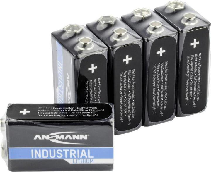 Actual product image Ansmann 9 V block battery Lithium Lit (5 pcs., 9V Block, 1200 mAh)