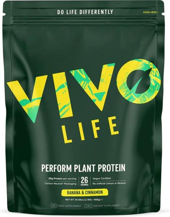 Image du produit Vivo Perform Raw Plant Protein & BCAA Banana & Cinnamon (Banane, Cannelle, 988 g)