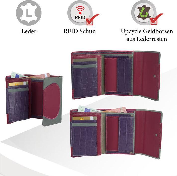 Produktbild Sunsa Damen Portemonnaie Geldbörse RFID Leder Recycelt No.0