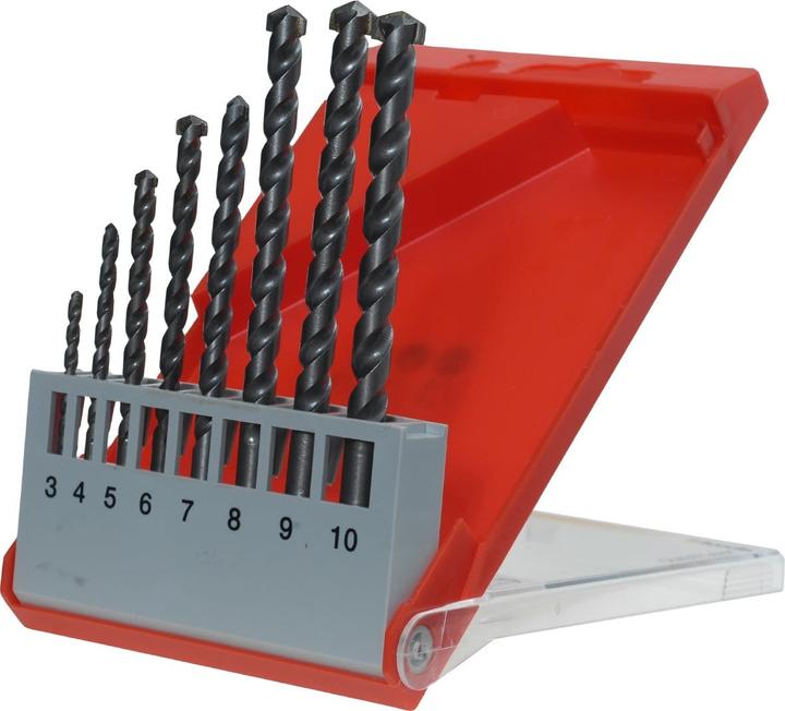 Actual product image kwb Masonry drill set 8 pieces carbide tipped (10 mm, 4 mm, 5 mm, 6 mm, 7 mm, 8 mm, 3 mm, 9 mm)