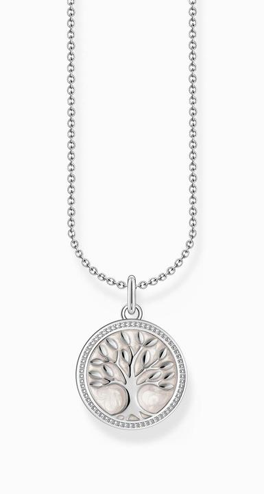 Actual product image Thomas Sabo Necklace with tree-of-love pendant and white enamel silver (925 silver, Enamel, 38 cm)