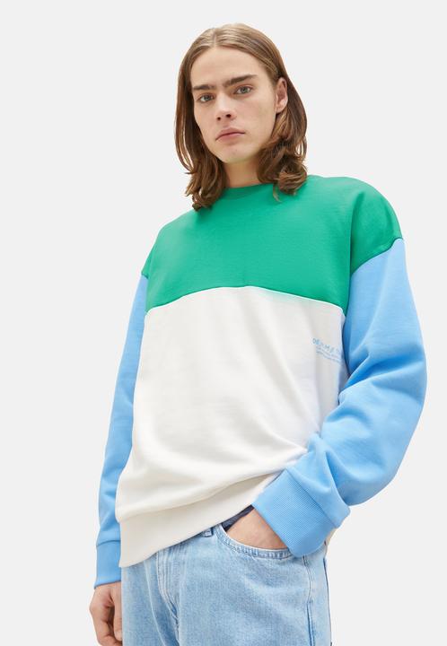 Produktbild Tom Tailor Sweatshirt Pullover ohne Kapuze mit Color-Block (L)