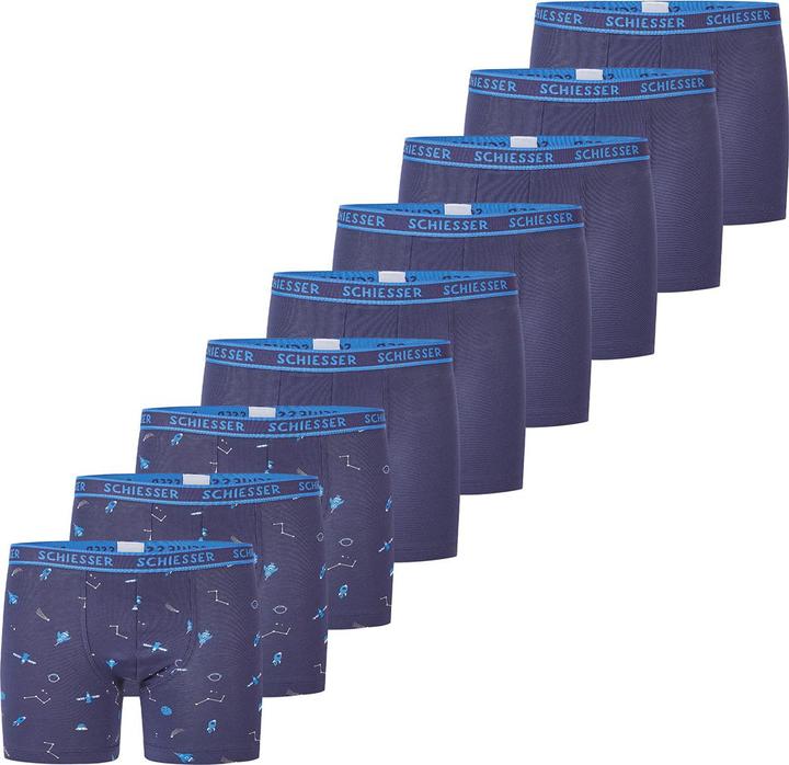 Actual product image Schiesser 9 Pack Kids Boys 95/5 Organic Cotton Shorts / Pants (128, pack of 9)