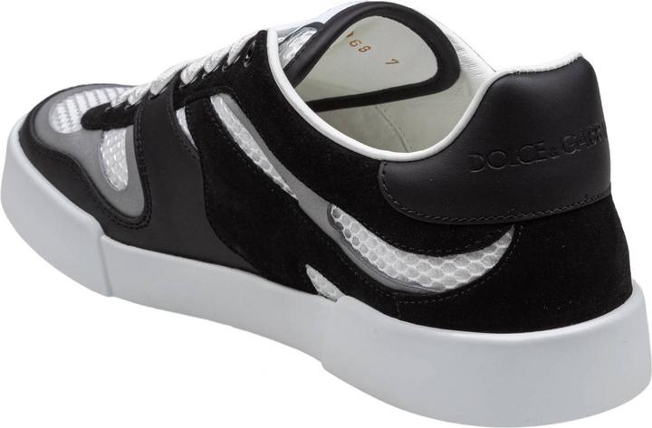 Produktbild Dolce & Gabbana portofino strobel light sneakers in leather and fabric color black and white (40)
