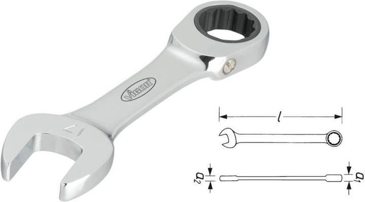 Produktbild Vigor Ratschen-Ring-Maulschlüssel ∙ kurz ∙ V2830 ∙ Aussen Sechskant Profil, Aussen Doppel-Sechskant P… (16 mm)