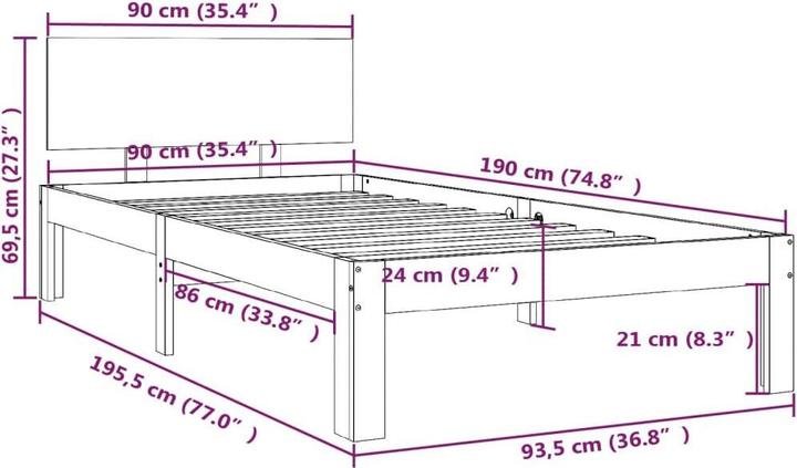 Produktbild VidaXL Primula (90 x 190 cm)