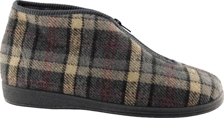Produktbild Universal Textiles Jed II ThermoHausschuhe Pantoffeln mit Reissverschluss kariert (44)