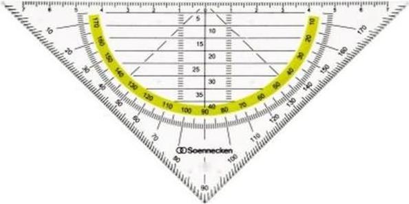 Soennecken Geometriedreieck Länge der Hypotenuse: 16 cm Ausführung der Tuschekante: doppelseitig (160 mm)