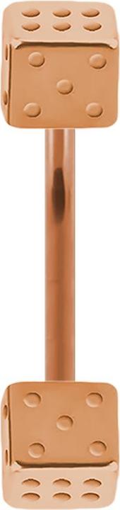 Actual product image Star Piercing Micro Banana rose gold with two cubes (Surgical steel 316L)