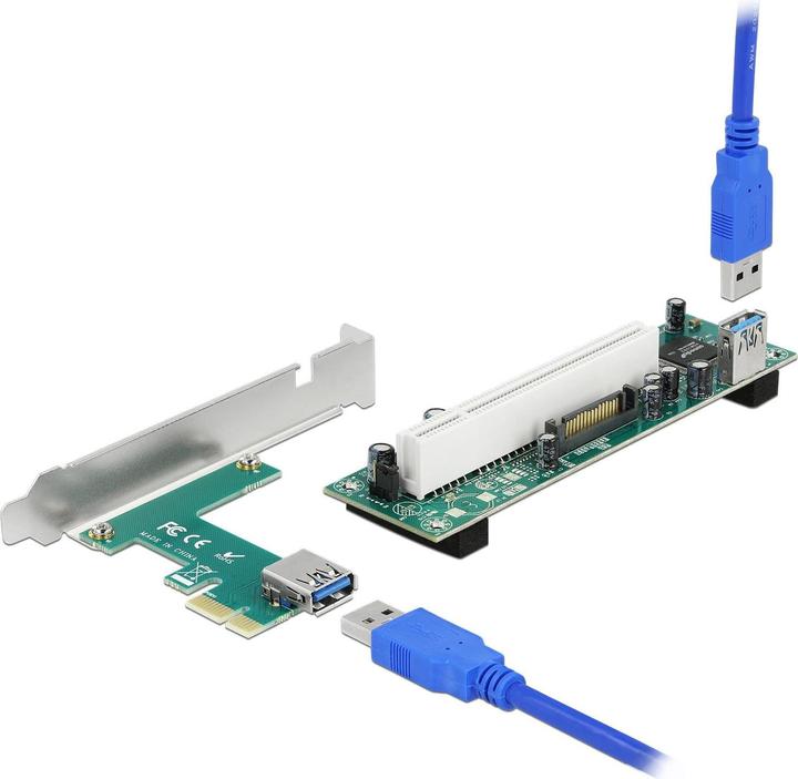 Delock Scheda riser PCI Express x1 a 1 slot PCI 32 bit con 60 cm di cavo