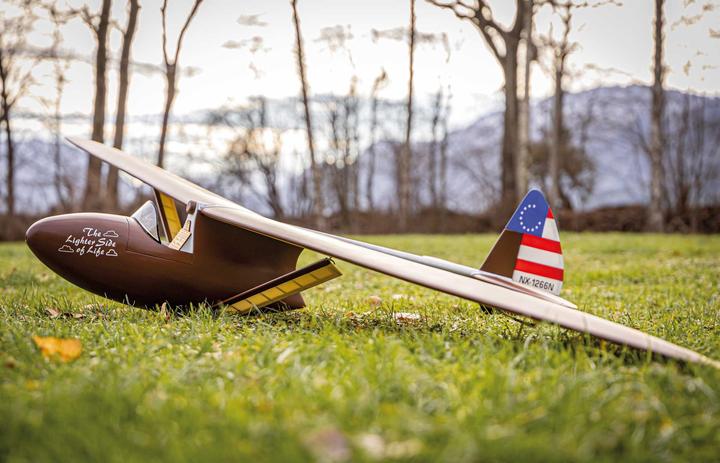 Actual product image Planet-Hobby Bowlus Baby BA-100 Albatross wooden kit vintage glider model, albatross (Glider)