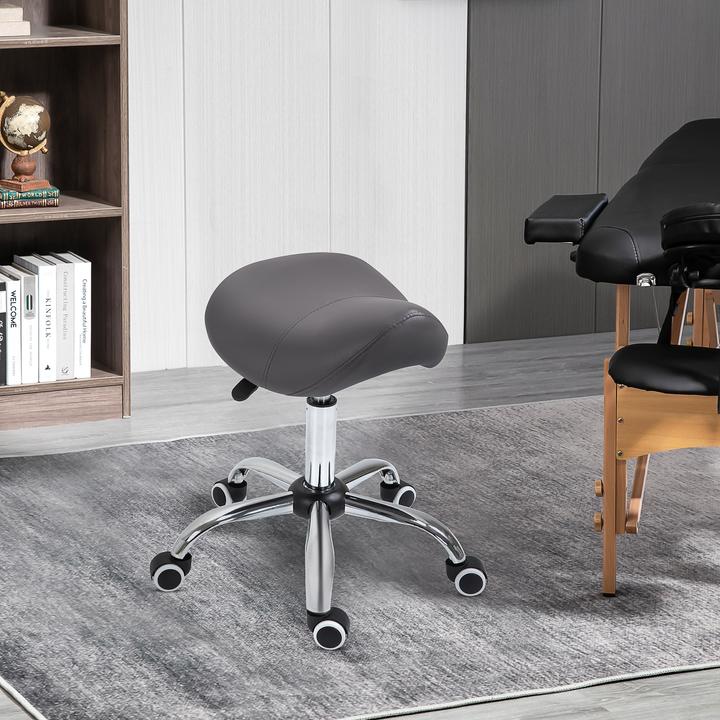 Image du produit Homcom Tabouret de selle avec roulettes en nylon