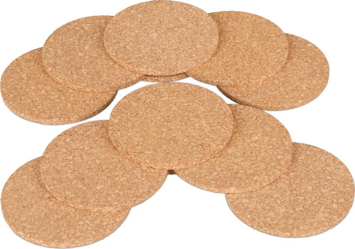 Produktbild Relaxdays 16x Korkuntersetzer (16 x, Glasuntersetzer)