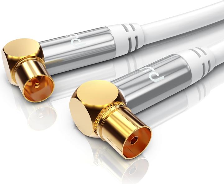 Image du produit Primewire Câble d'antenne coudé à 90° | Câble coaxial HDTV Premium 135dB / 75 Ohm | FullHD / 4k Ultra HD (85 dB, Câble d'antenne)