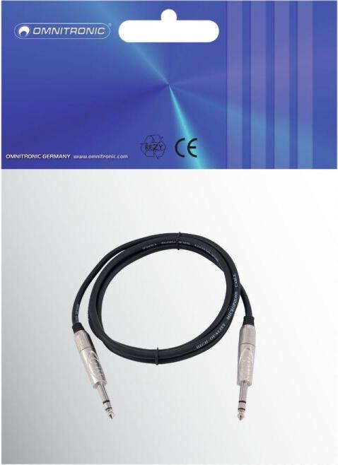 Produktbild Omnitronic Klinkenkabel 6,3 stereo 1m sw ROAD (1 m, 2.5mm)