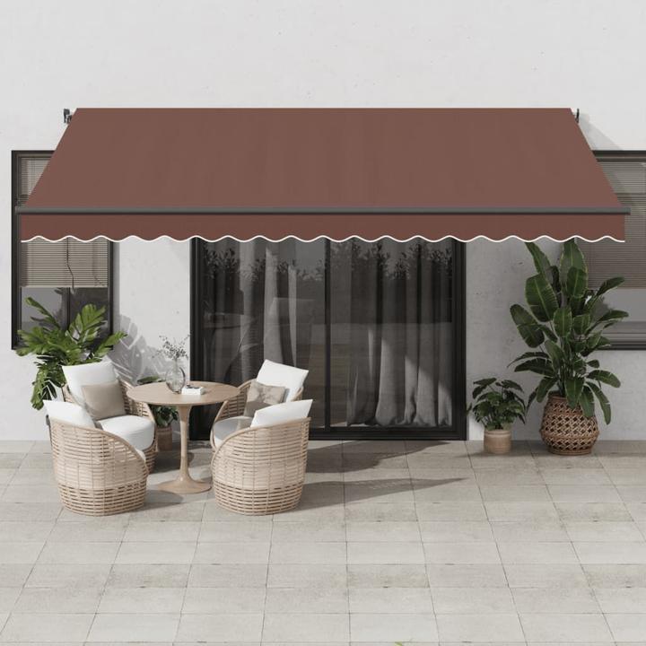 Actual product image VidaXL Markise Gelenkarmmarkise Sonnenmarkise Automatisch Braun 450x350cm (4.50 m)