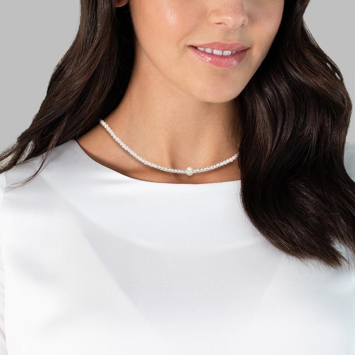 Image du produit Valero Pearls ValeroPearls Collier de perles - 33968 (Argent Sterling, 40 - 45 cm)