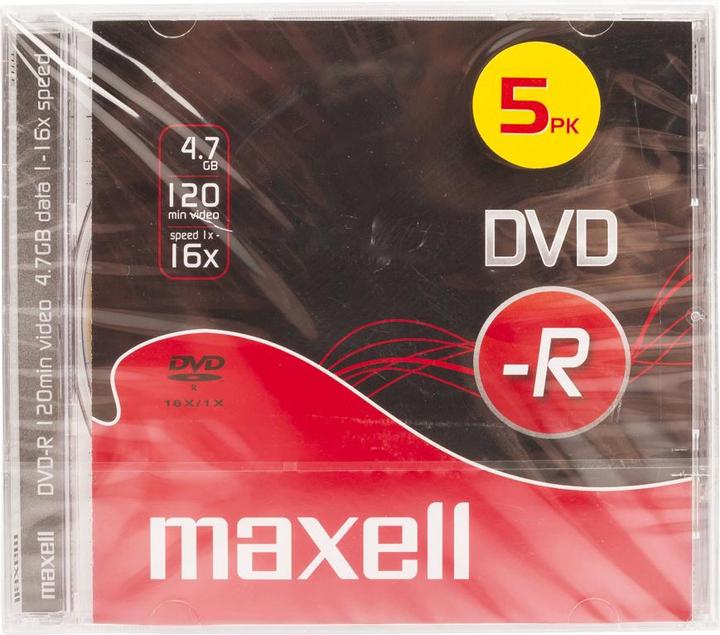 Maxell DVD-R 5 Pack Jewel Case 5mm 16x Speed (5 x)