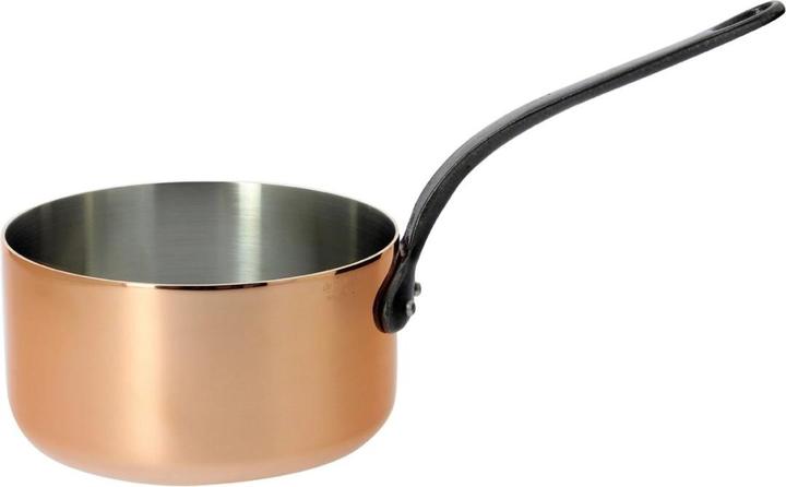 Actual product image de Buyer Inocuivre casserole with cast iron handle (14 cm, Pot, Stainless steel, Copper)