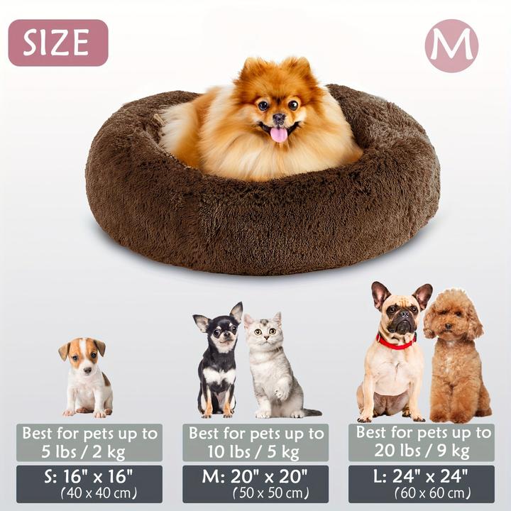 Image du produit Alopini Lit apaisant pour chien et chat, Donut Cuddler Lit rond douillet et chaud (Chien, Chat)