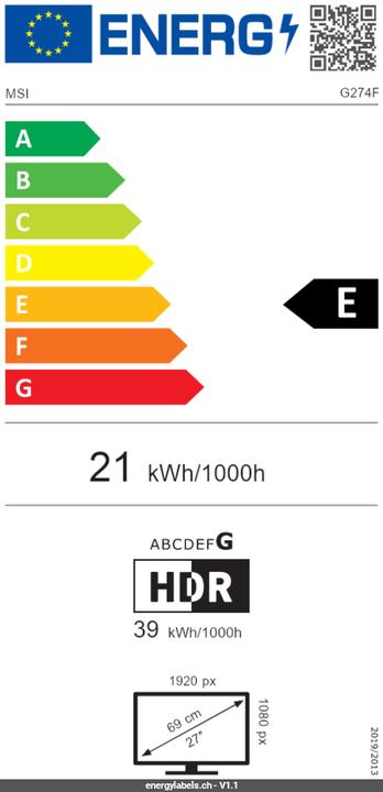 Energie-Label MSI MAG 274FDE (27")