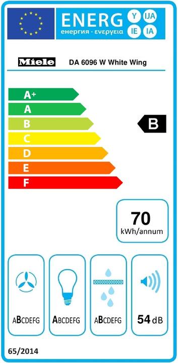 Label énergétique Miele DA 6096 W Black Wing (Hotte murale)