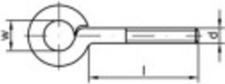 Actual product image Toolcraft Threaded eyelets type 48 (Ø x L) 12 (50 Screws per piece)
