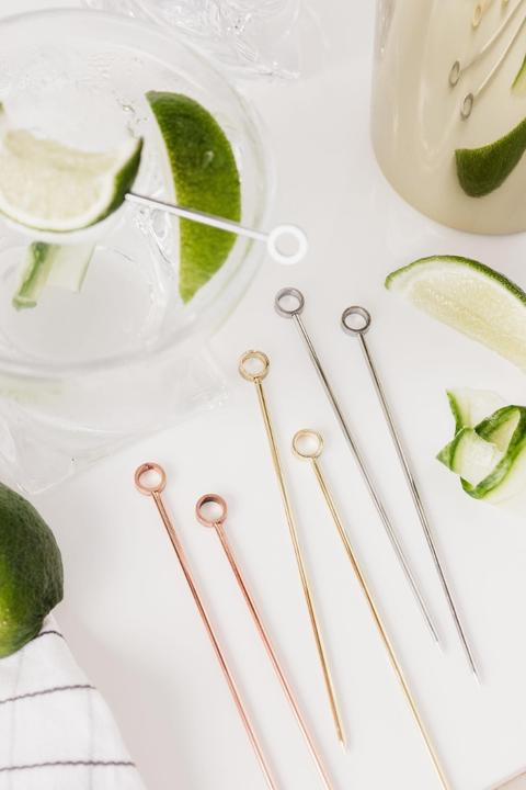Produktbild Uberstar Cocktail Rührstäbchen 6er-Set Rosegold (Barlöffel + Cocktailrührer)