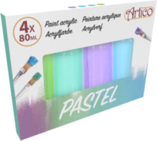 Actual product image Artico - Set Pastell-Acrylfarben in Tuben 80 ml 4 Farben (2er-Set) (Multicoloured, 80 ml)