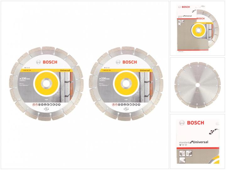 Actual product image Bosch Professional Bosch Standard Universal Diamond Cutting Disc 230 mm 2 pcs ( 2x 2608615065 ) Concrete Holder 22,23 m