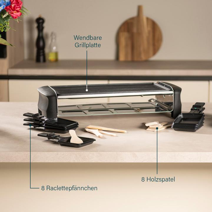 Produktbild Princess Raclette und Teppanyaki Grill, für 8 Personen, 1200 Watt, 162840