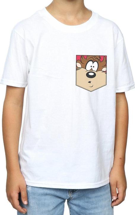 Immagine prodotto Looney Tunes Tasmanian Devil Face Faux Pocket Maglietta Ragazzi (152, 158)