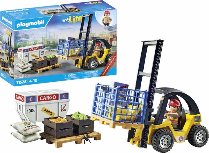 Actual product image Playmobil 71528 Forklift truck with freight (71528, Playmobil My Life)