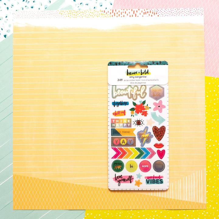 Actual product image American Crafts Sticker book Bold + Brave 249 pieces, Multicolor