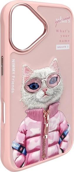 Actual product image Nimmy case iPhone 16 6.1" pink Cool&Cute 2.0 Cat (Apple iPhone 16)