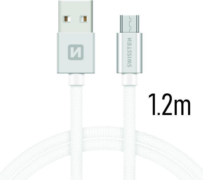 Produktbild Swissten Datenkabel Textil USB / Micro-USB 1.2 M (1.20 m, USB 3.2 Gen 1)