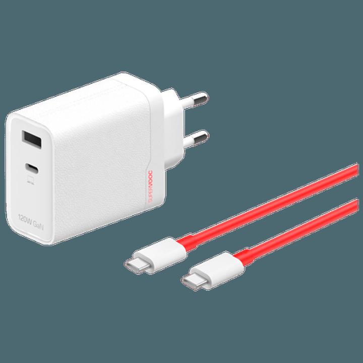 Actual product image OnePlus 120W Dual Ports SuperVooc Adapter + Cable (Type-C + Type-A) - White (120 W)