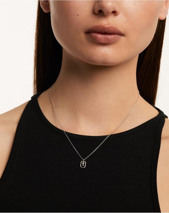 Actual product image Pd Paola PDPAOLA - PÅ¯vabnÃ½ stÅ™ÃbrnÃ½ náhrdelnÃk pÃsmeno "T" LETTERS CO02-531-U (Å™etÃzek. pÅ™ÃvÄ'sek (925 silver, 50 cm)