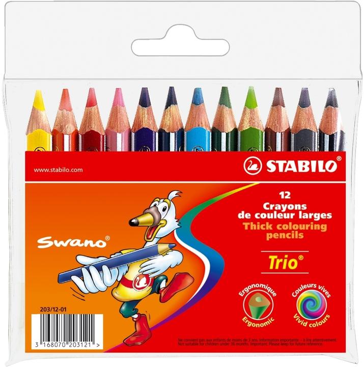 Image du produit STABILO Trio épais court Crayon de couleur triangulaire (Multicolore, 12 x)