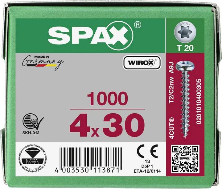 Actual product image Spax Chipboard screws PH T20 4,0x30 mm (1000 Screws per piece)
