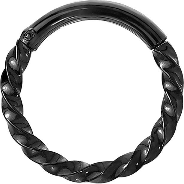 Image du produit Star Piercing Micro anneau segment pliable tressé noir (Acier chirurgical 316L, sans laiton)