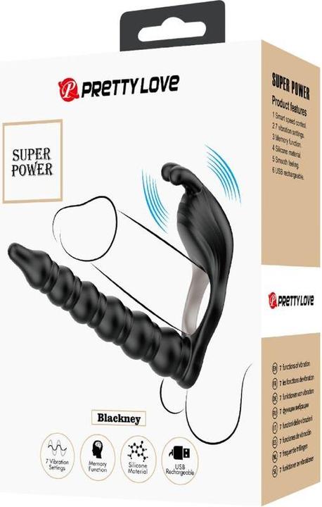 Actual product image Pretty Love Blackney Cock Rings With Vibrator Plug