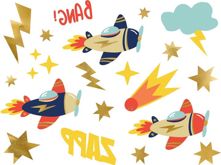 Image du produit Partydeco Tattoo Set Flugzeug