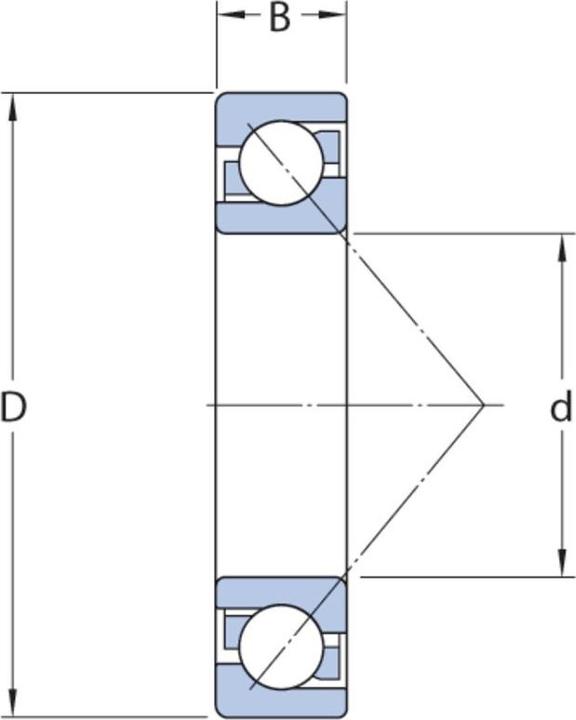 Actual product image SKF Angular contact ball bearing 7206 BECBP Inner Ø 30 mm Outer Ø 62 mm Width16 mm
