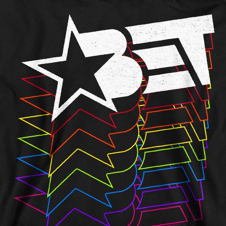 Actual product image Bet Unisex Adult Cascading Rainbow Logo Sweatshirt (XL)