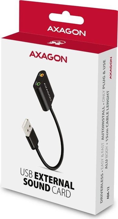 Actual product image Axagon ADA-12 USB 2.0, Stereo Audio Mini Adapter, 15 cm cable length (USB)