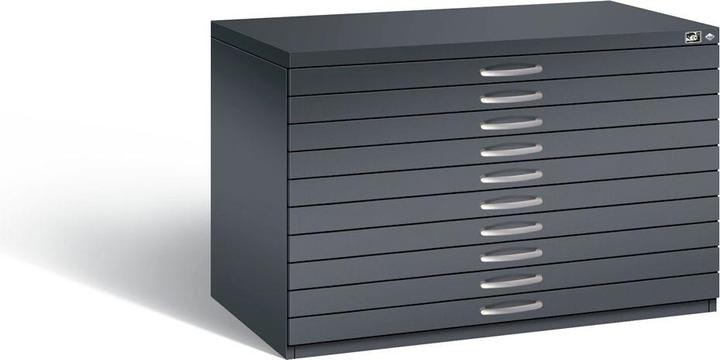 Immagine prodotto C+P CP 7100 Armadio Plan nero-grigio con 10 cassetti 110,0 x 76,5 x 76,0 cm